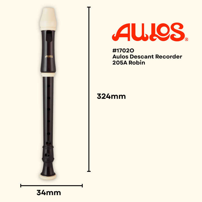 Aulos Descant Recorder 205A Robin