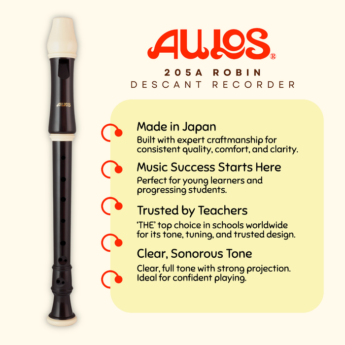 Aulos Descant Recorder 205A Robin
