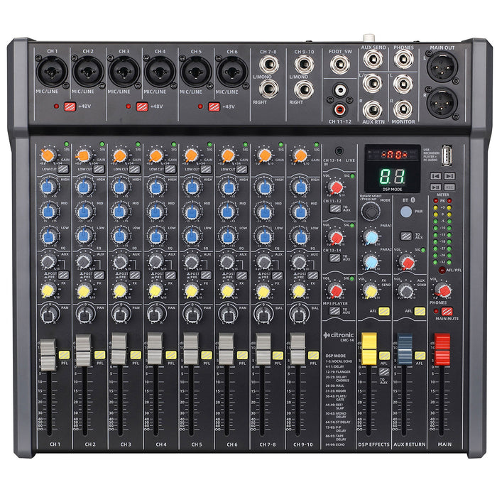 Citronic CMC-series Mixing Consoles DSP & USB/PC/BT Player