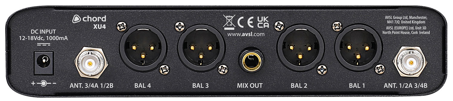 Chord XU series UHF Microphone System (4 Channel)