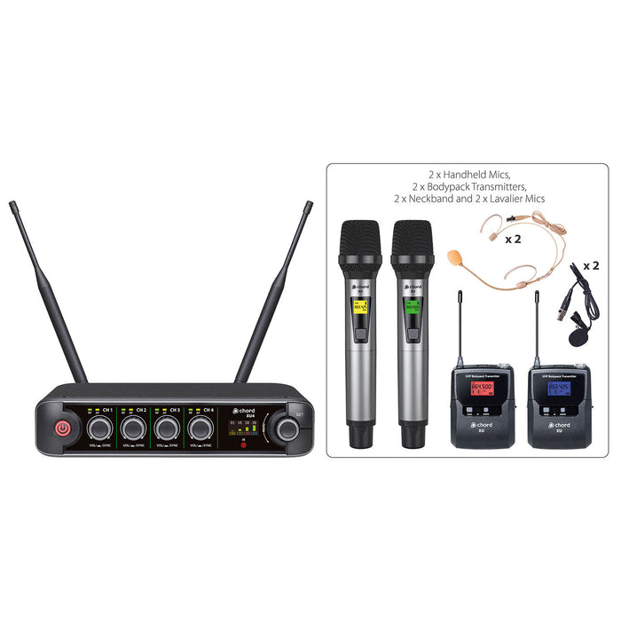 Chord XU series UHF Microphone System (4 Channel)