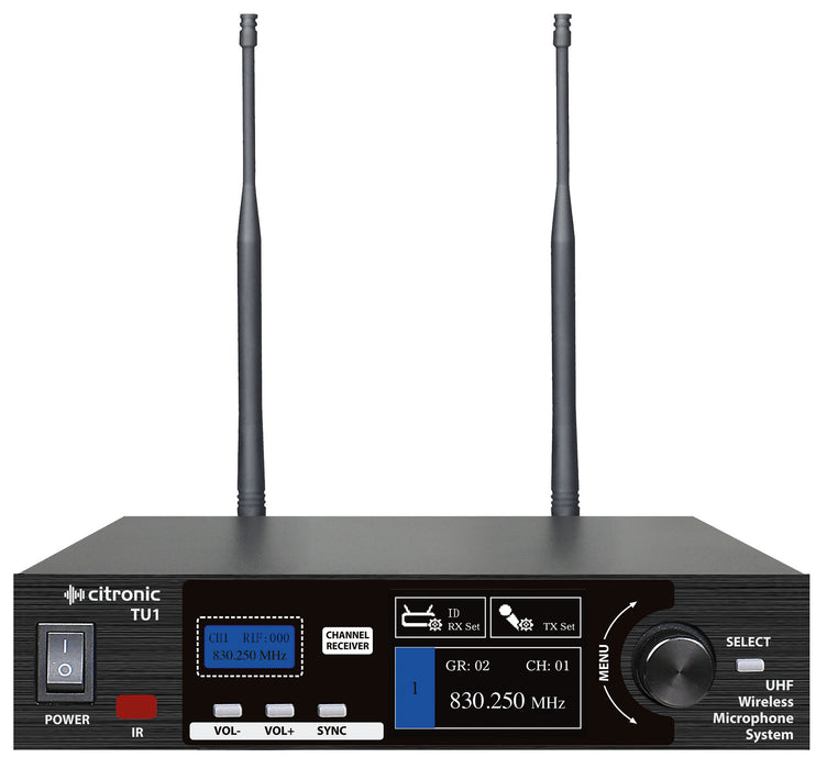 Citronic TU-series PLL Tuneable UHF Wireless Microphone System (1 Channel)