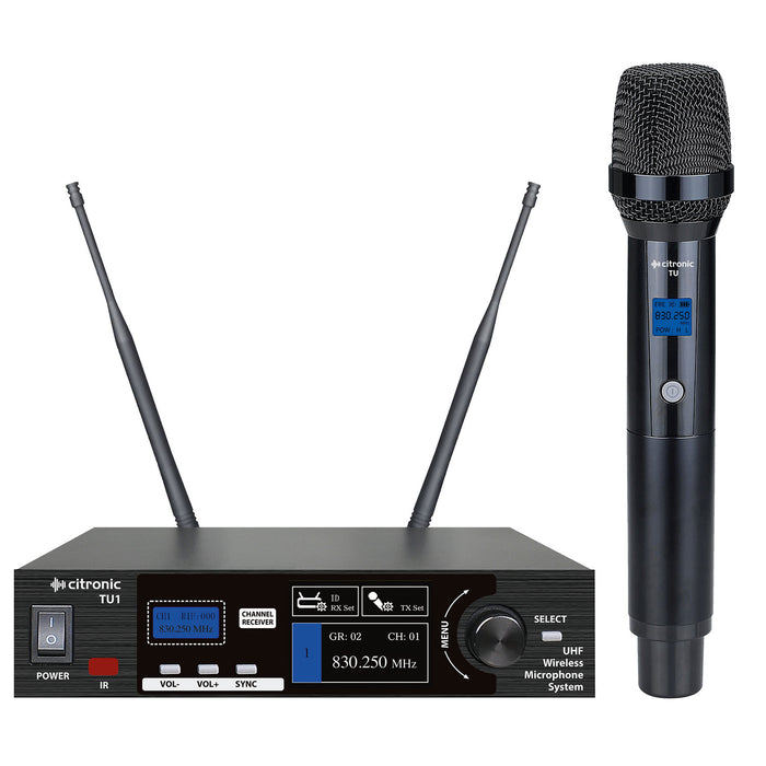 Citronic TU-series PLL Tuneable UHF Wireless Microphone System (1 Channel)
