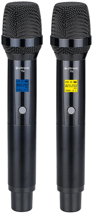 Citronic TU-series PLL Tuneable UHF Wireless Microphone System (2 Channel)