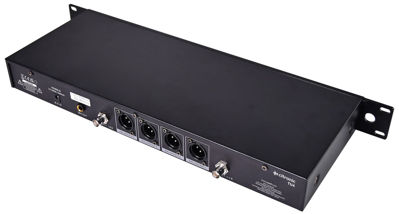 Citronic TU-series PLL Tuneable UHF Wireless Microphone System (4 channel)