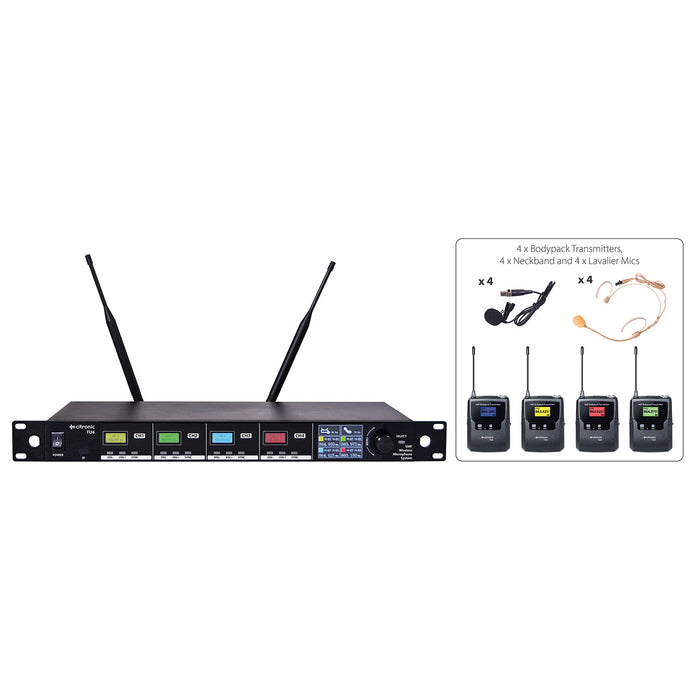 Citronic TU-series PLL Tuneable UHF Wireless Microphone System (4 channel)