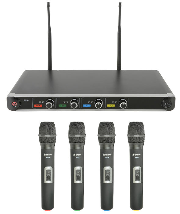 NU4 Quad UHF Wireless Microphone System