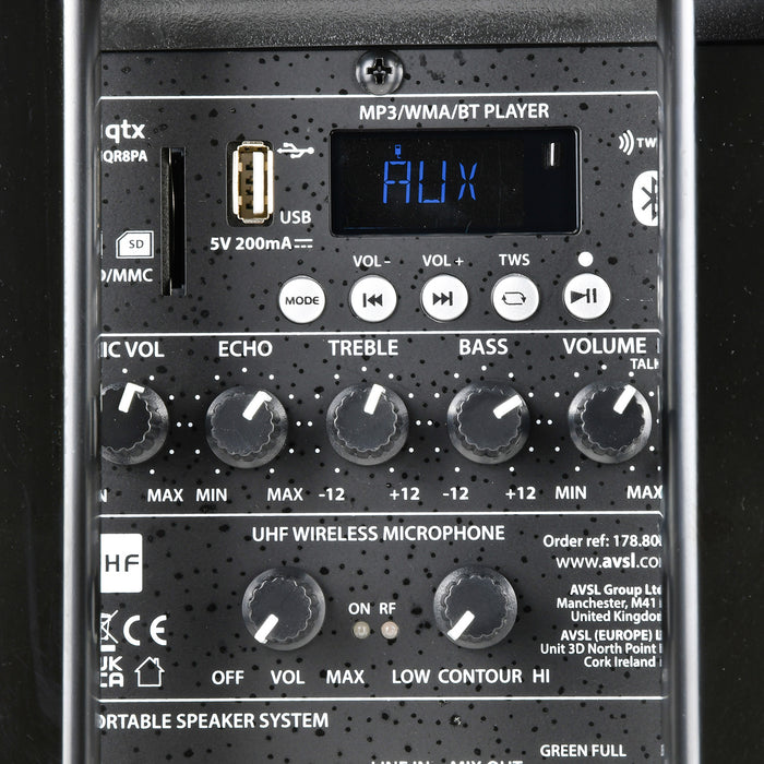 QTX QRPA Portable PA Speakers with TWS + UHF