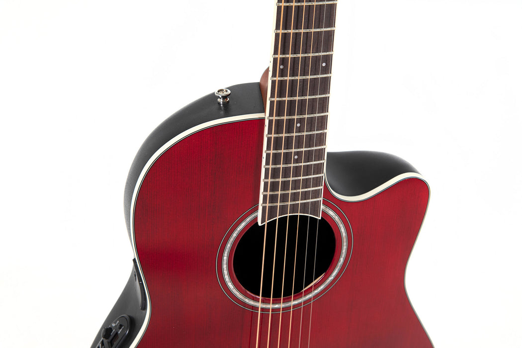 Ovation AB24-2S Ruby Red Satin top