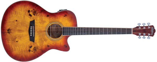 Washburn DFBACE Deep Forest Burl Grand Auditorium Electro Acoustic Guitar