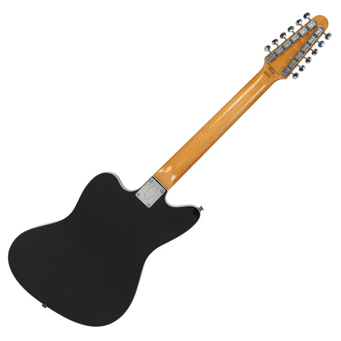 Vintage REVO Series 'Surfmaster Thinline 12' Electric Guitar ~ Boulevard Black