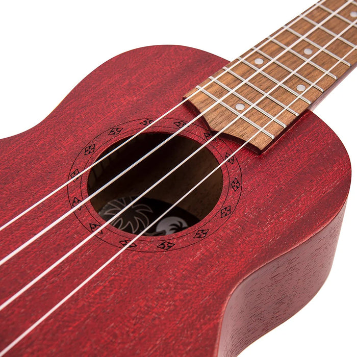 Laka Sapele Series Soprano Ukulele - Rustic Red
