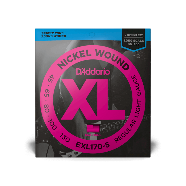 D'Addario EXL170-5 Nickel Wound 45-130 5 String Bass Strings