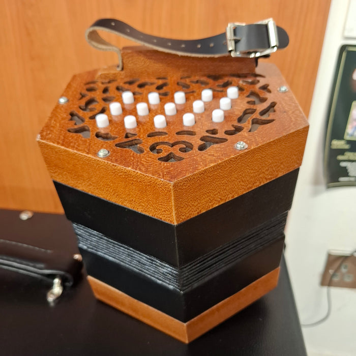 Second Hand Brown Concertina With Gig Bag