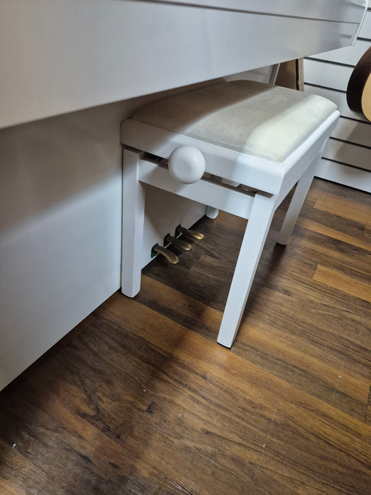 Second Hand Fazer upright piano in satin white