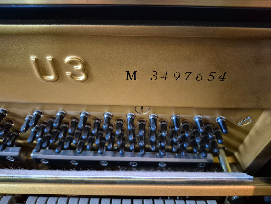 Second Hand Yamaha U3  upright piano with quiet time system for use with headphones.