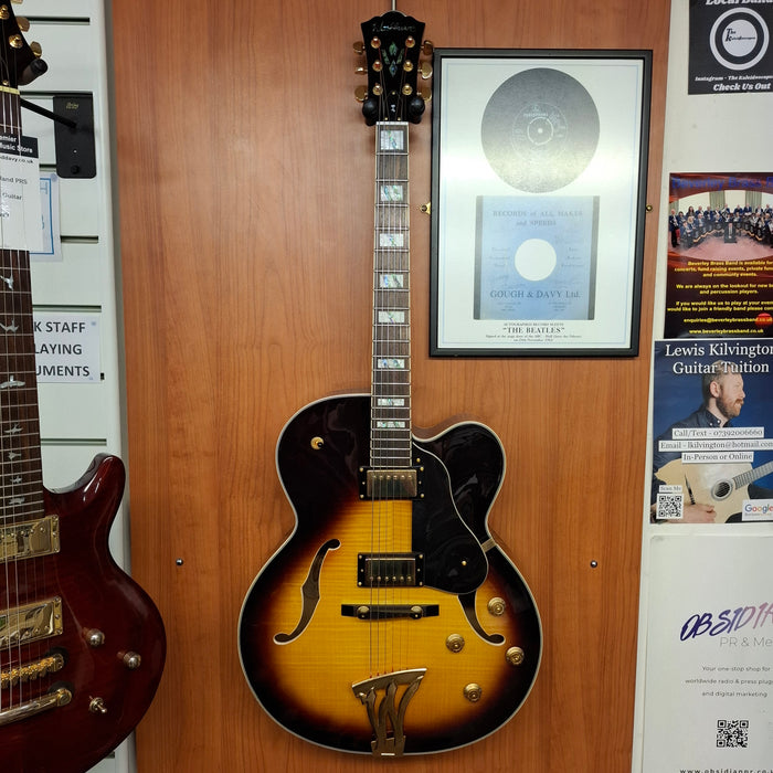 Second Hand Washburn J5 Hollow Body Tobacco Sunburst Electric Guitar