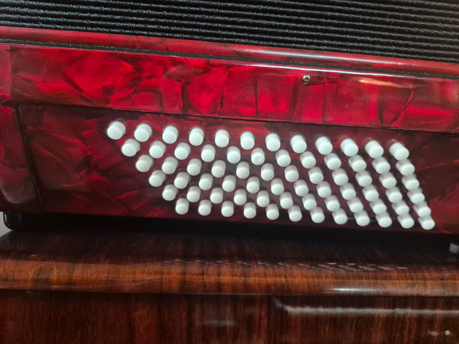 Second Hand 72 Bass Red Accordion