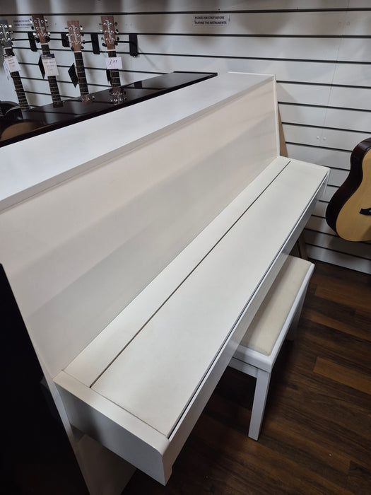 Second Hand Fazer upright piano in satin white