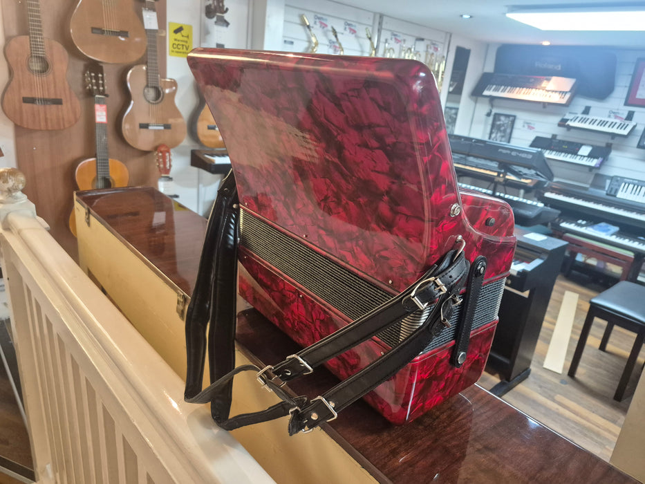 Second Hand 72 Bass Red Accordion