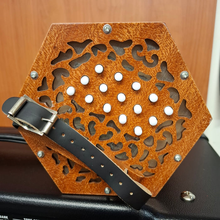 Second Hand Brown Concertina With Gig Bag