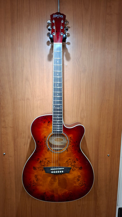 Washburn DFBACE Deep Forest Burl ACE Grand Auditorium Electro Acoustic Guitar