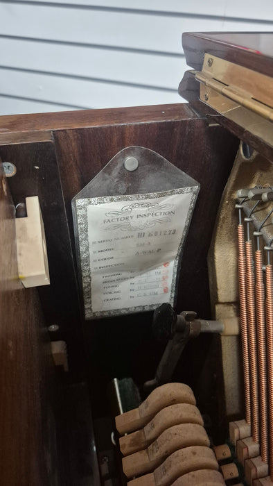 Second hand Samick SM-3 upright piano.
