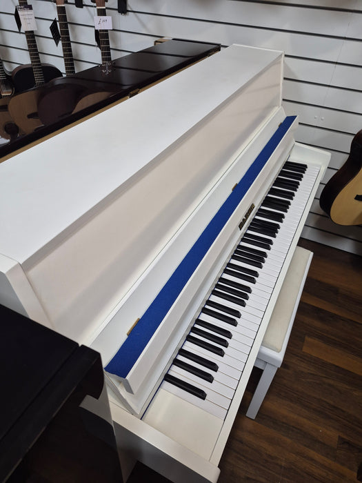 Second Hand Fazer upright piano in satin white