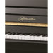 Ritmuller EU110S Upright Acoustic Piano logo piano closeup